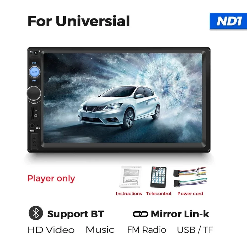 7 Zoll HD Touchscreen Intelligentes System Auto Multimedia MP5 Player Für Universelle Unterstützung Rückfahrkamera SWC Spiegel Link AUX-In