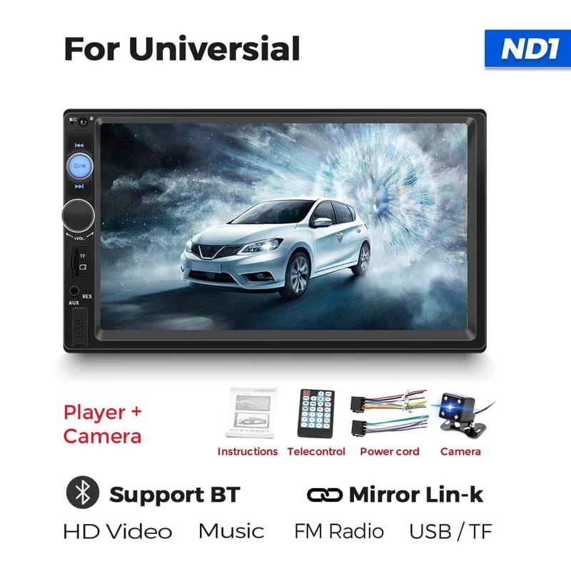 7 Zoll HD Touchscreen Intelligentes System Auto Multimedia MP5 Player Für Universelle Unterstützung Rückfahrkamera SWC Spiegel Link AUX-In