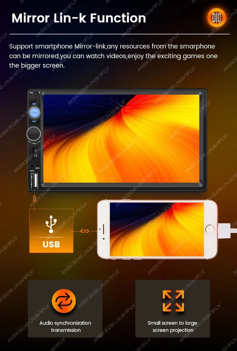7 Zoll HD Touchscreen Intelligentes System Auto Multimedia MP5 Player Für Universelle Unterstützung Rückfahrkamera SWC Spiegel Link AUX-In