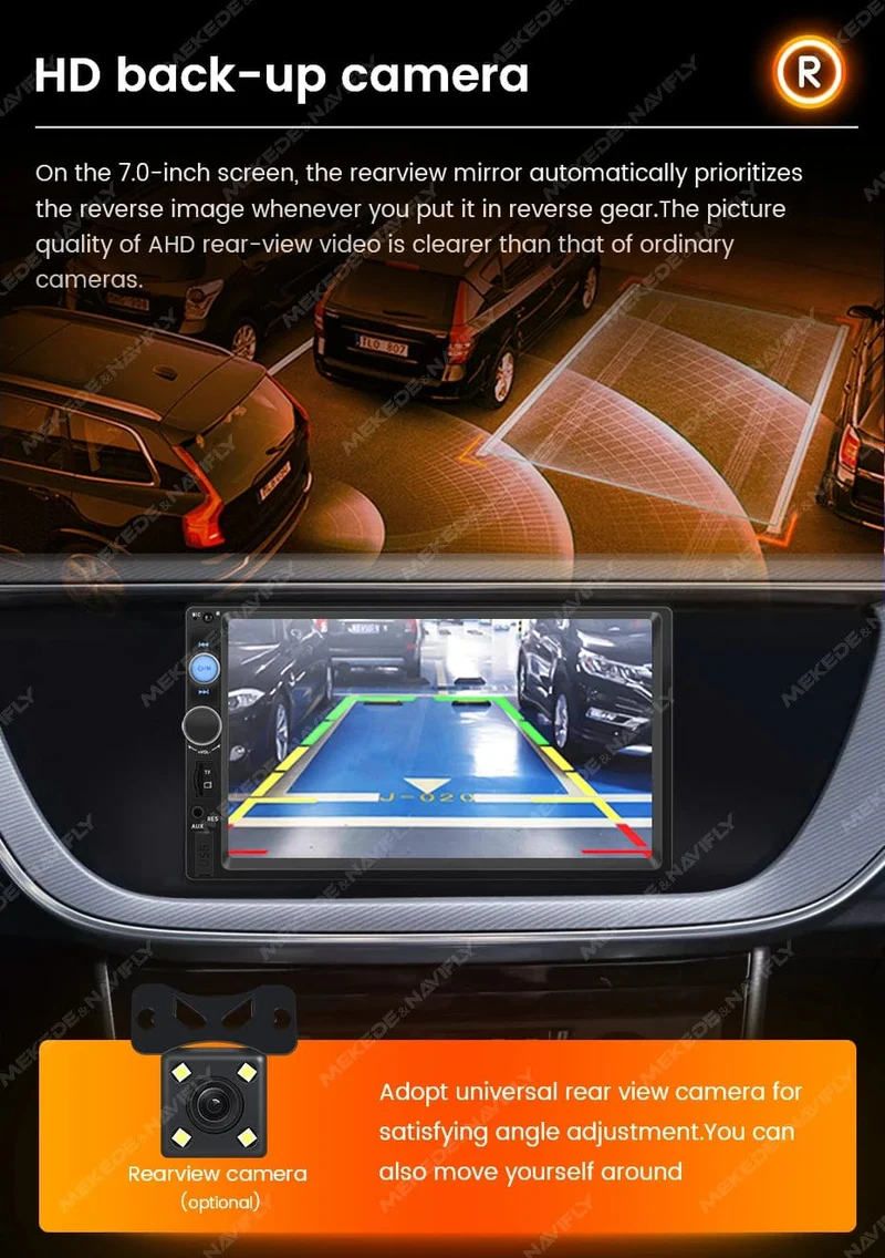 7 Zoll HD Touchscreen Intelligentes System Auto Multimedia MP5 Player Für Universelle Unterstützung Rückfahrkamera SWC Spiegel Link AUX-In