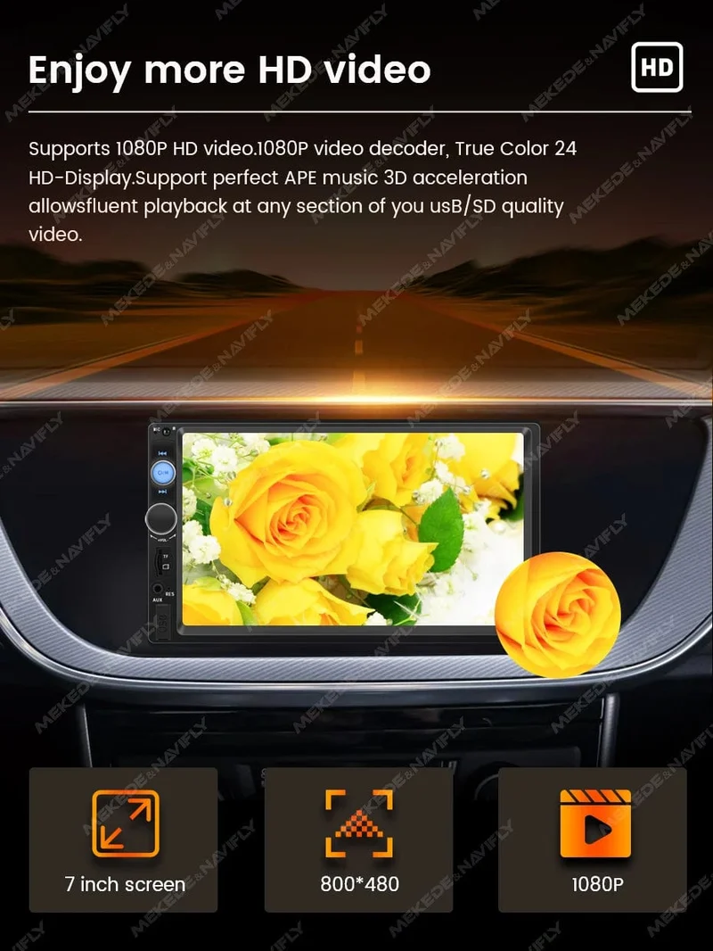 7 Zoll HD Touchscreen Intelligentes System Auto Multimedia MP5 Player Für Universelle Unterstützung Rückfahrkamera SWC Spiegel Link AUX-In