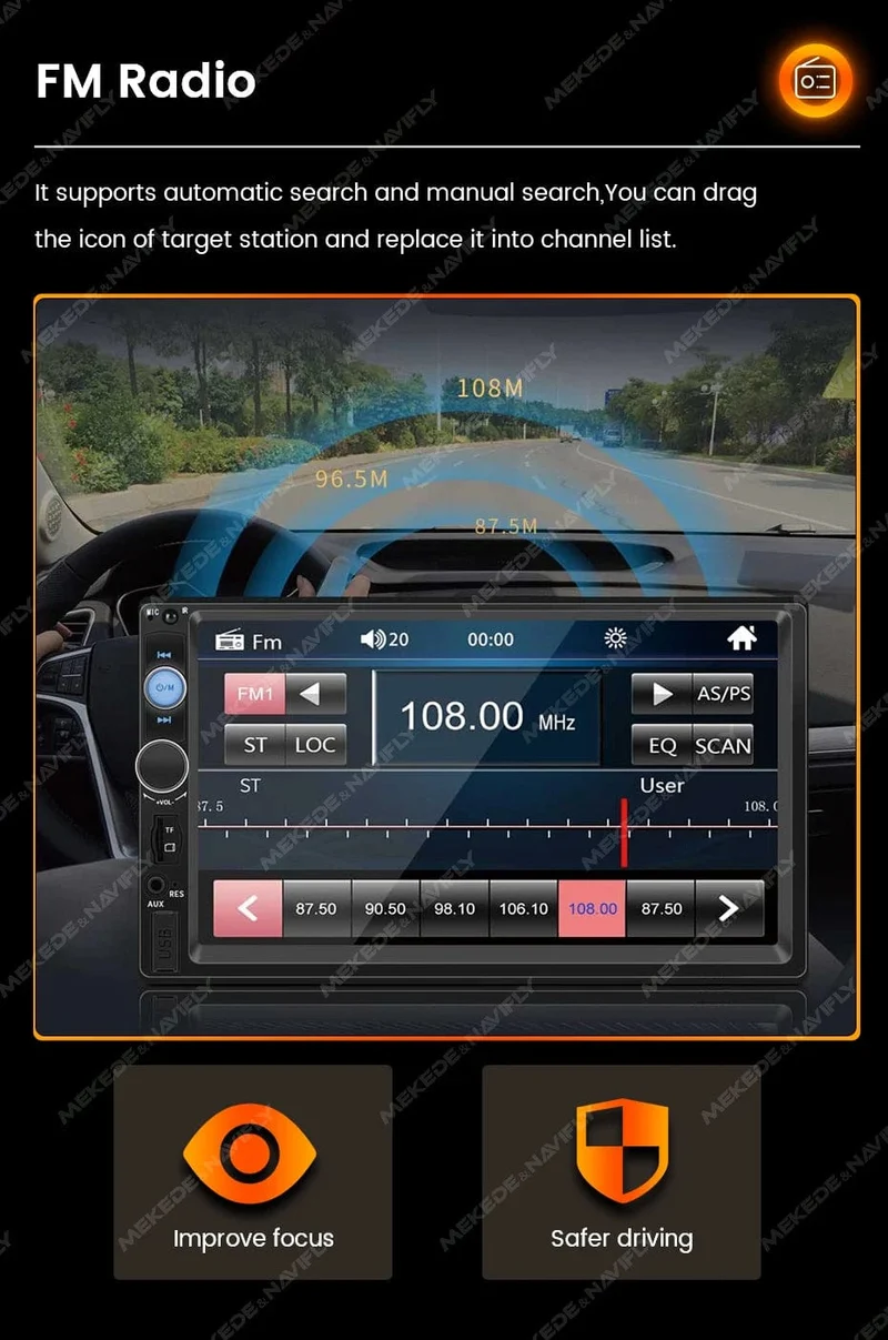 7 Zoll HD Touchscreen Intelligentes System Auto Multimedia MP5 Player Für Universelle Unterstützung Rückfahrkamera SWC Spiegel Link AUX-In