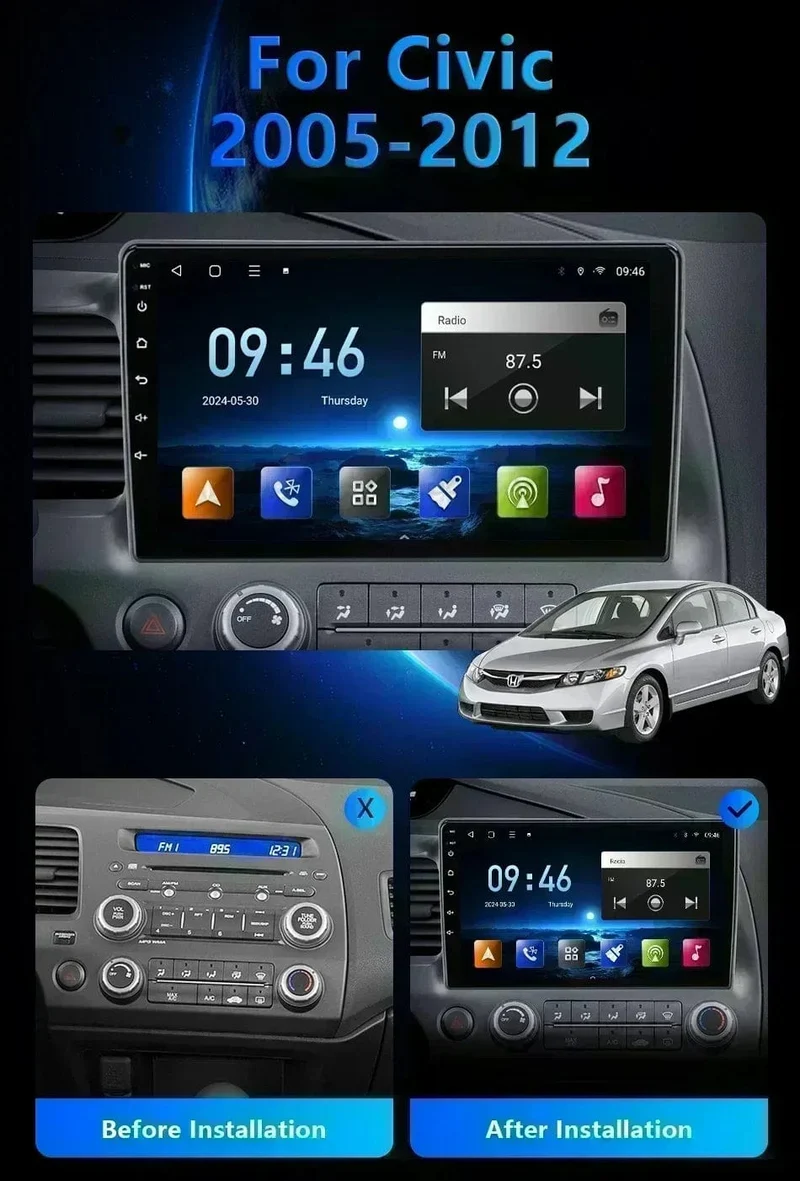 BOSSCAR 7 "9" 10 "Universal Auto Radio 2Din Android Carplay Touchscreen MP5 MP4 Multimedia Video Player Drahtlose GPS FM Autoradio