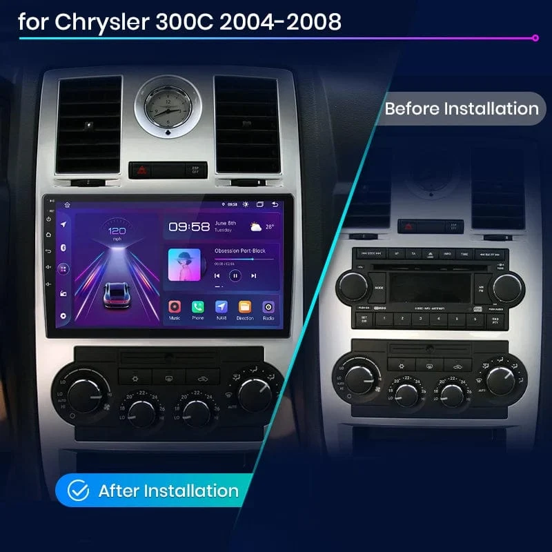 Junsun Autoradio für Chrysler 300C Aspen 2004–2008, kabelloses CarPlay, Android Auto, intelligente Autosysteme, keine 2 Din, 2 Din DVD