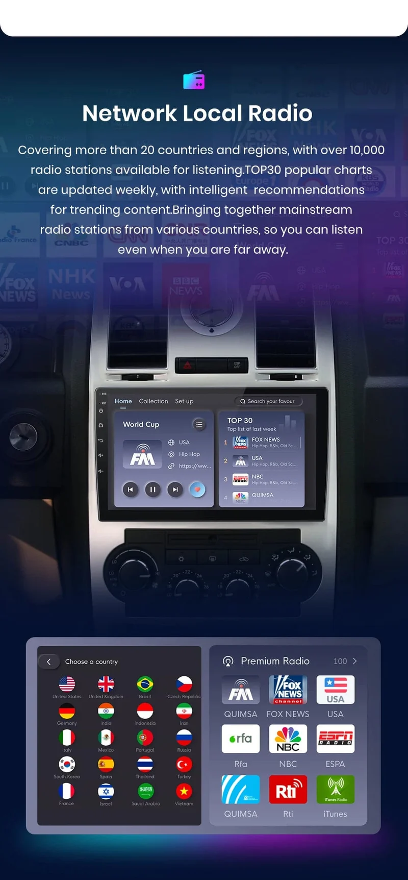 Junsun Autoradio für Chrysler 300C Aspen 2004–2008, kabelloses CarPlay, Android Auto, intelligente Autosysteme, keine 2 Din, 2 Din DVD