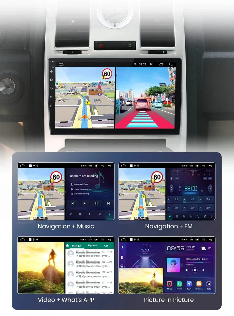 Junsun Autoradio für Chrysler 300C Aspen 2004–2008, kabelloses CarPlay, Android Auto, intelligente Autosysteme, keine 2 Din, 2 Din DVD
