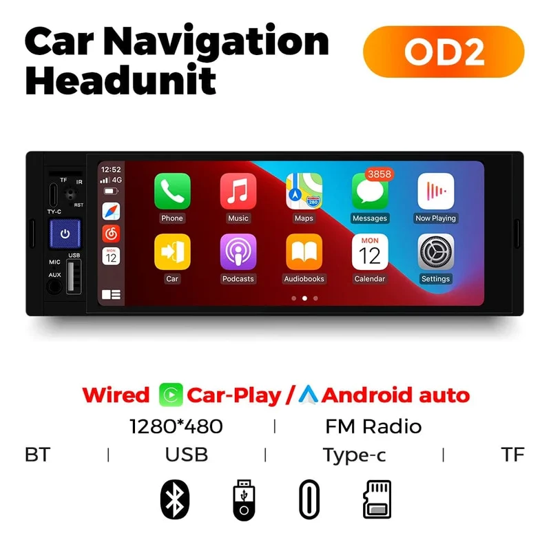 1DIN 6.86 Zoll MP5 Drahtloses CarPlay Auto Intelligentes System Multimedia-Player Universal FM Radio Stereo BT USB TF Autoradio