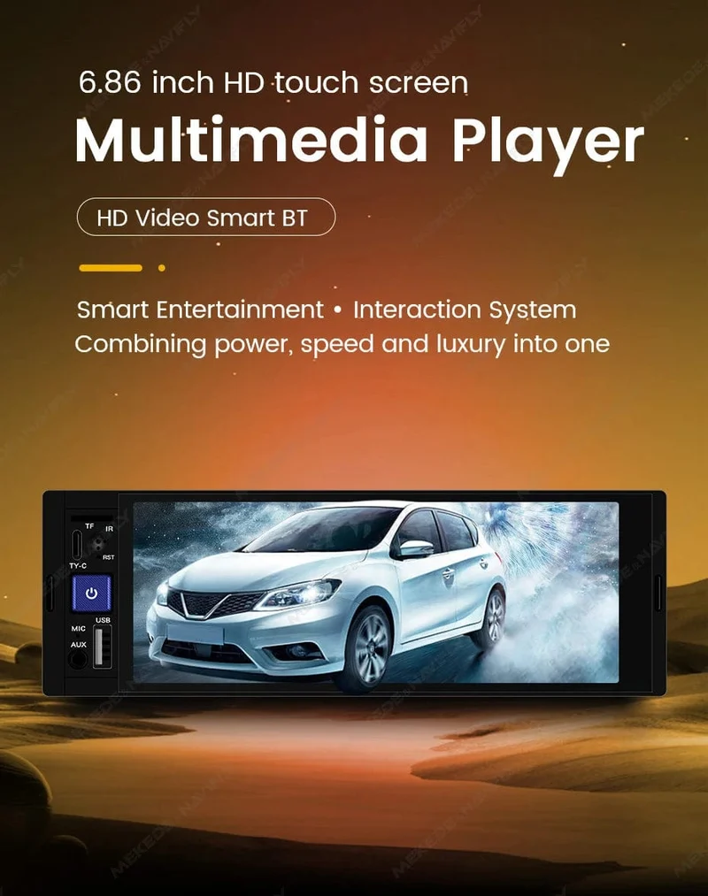 1DIN 6.86 Zoll MP5 Drahtloses CarPlay Auto Intelligentes System Multimedia-Player Universal FM Radio Stereo BT USB TF Autoradio