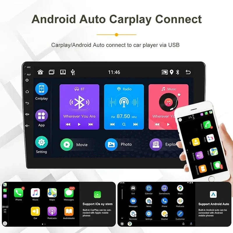 7 "/9"/10 "2 Din Autoradio Autobildschirm Android Auto Carplay Android 13 64G GPS Auto Audio WIFI BT IPS Automotive Multimedia Player