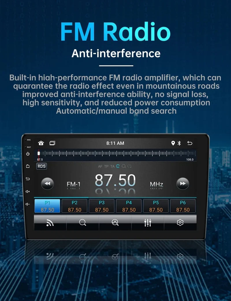 7 "/9"/10 "2 Din Autoradio Autobildschirm Android Auto Carplay Android 13 64G GPS Auto Audio WIFI BT IPS Automotive Multimedia Player