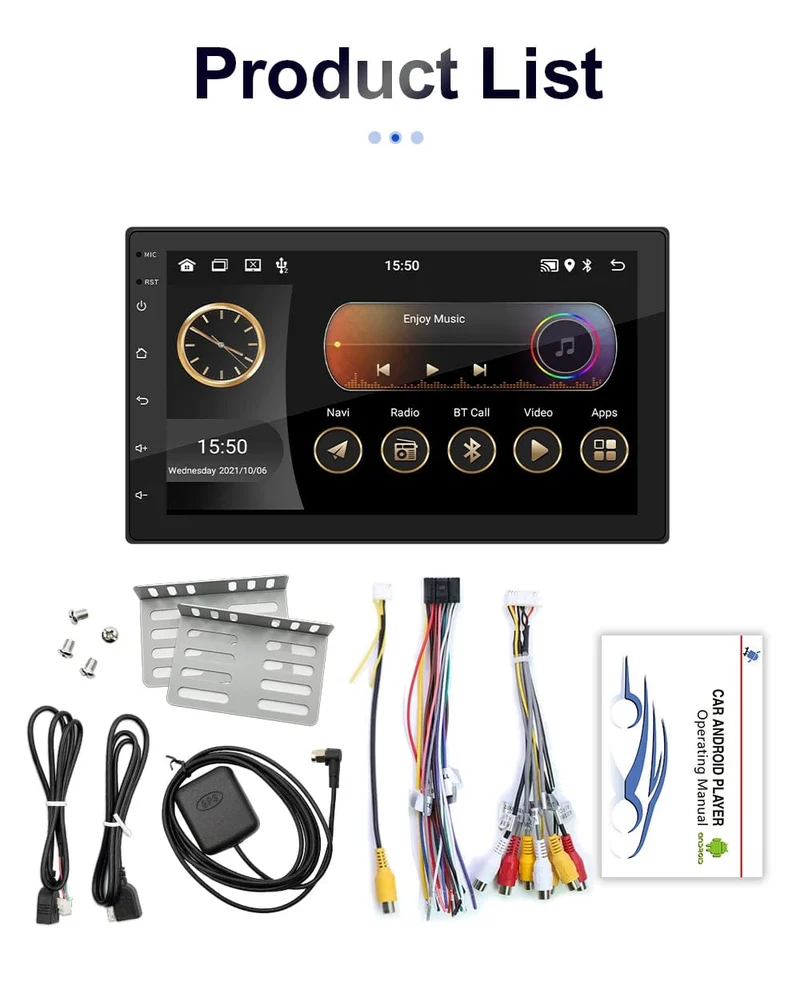 7 "/9"/10 "2 Din Autoradio Autobildschirm Android Auto Carplay Android 13 64G GPS Auto Audio WIFI BT IPS Automotive Multimedia Player