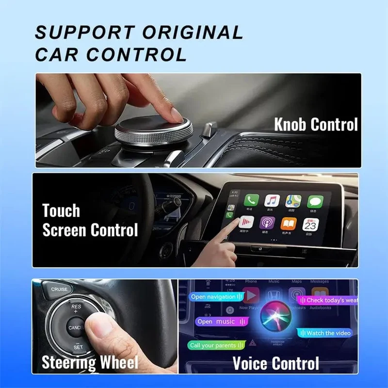 2-in-1-Kabelloses Carplay und Android Auto AI-Box, verkabelt mit kabellosem Carpay-Mini-Adapter Bluetooth für Autoradio mit kabelgebundener Carplay-Box