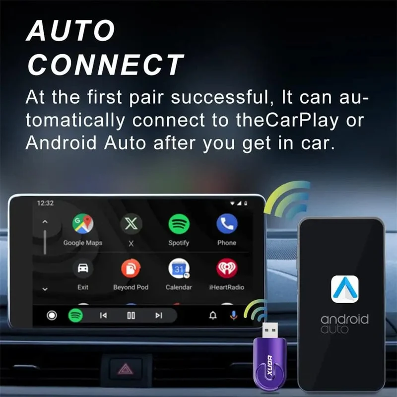 2-in-1-Kabelloses Carplay und Android Auto AI-Box, verkabelt mit kabellosem Carpay-Mini-Adapter Bluetooth für Autoradio mit kabelgebundener Carplay-Box