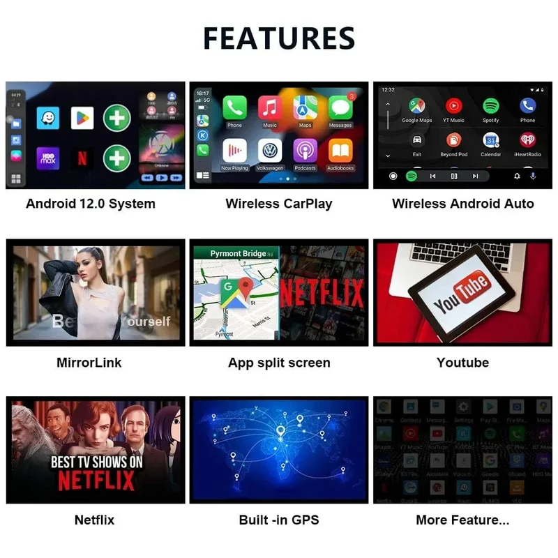 Android 13 CarPlay Smart Ai Box Android Wireless CarPlay Android Auto Adapter Für Netflix Für YouTube auto intelligente systeme