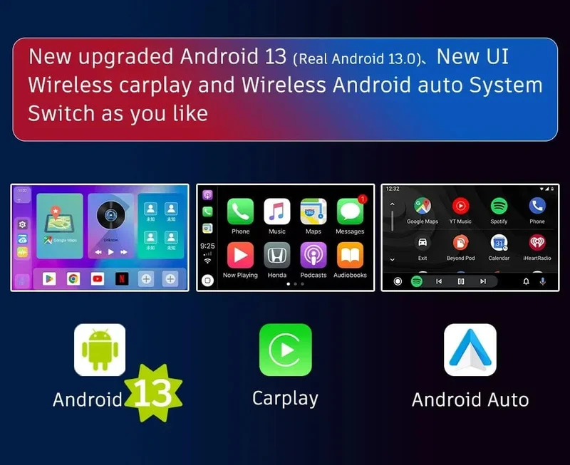 Android 13 CarPlay Smart Ai Box Android Wireless CarPlay Android Auto Adapter Für Netflix Für YouTube auto intelligente systeme