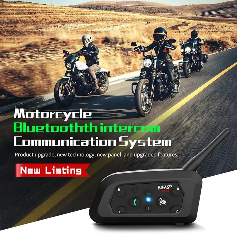 EJEAS V6 PRO+/PLUS Motorradhelm Bluetooth Walkie Talkie 6 Fahrer Entfernung 800 Meter Wasserdicht IP67