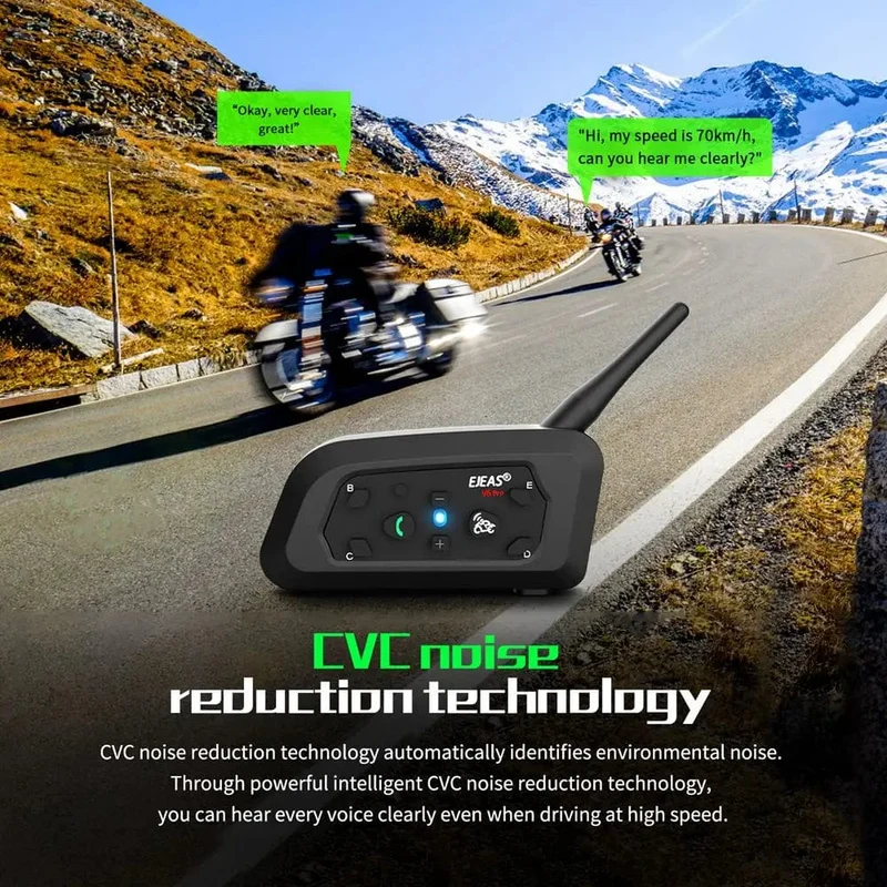 EJEAS V6 PRO+/PLUS Motorradhelm Bluetooth Walkie Talkie 6 Fahrer Entfernung 800 Meter Wasserdicht IP67
