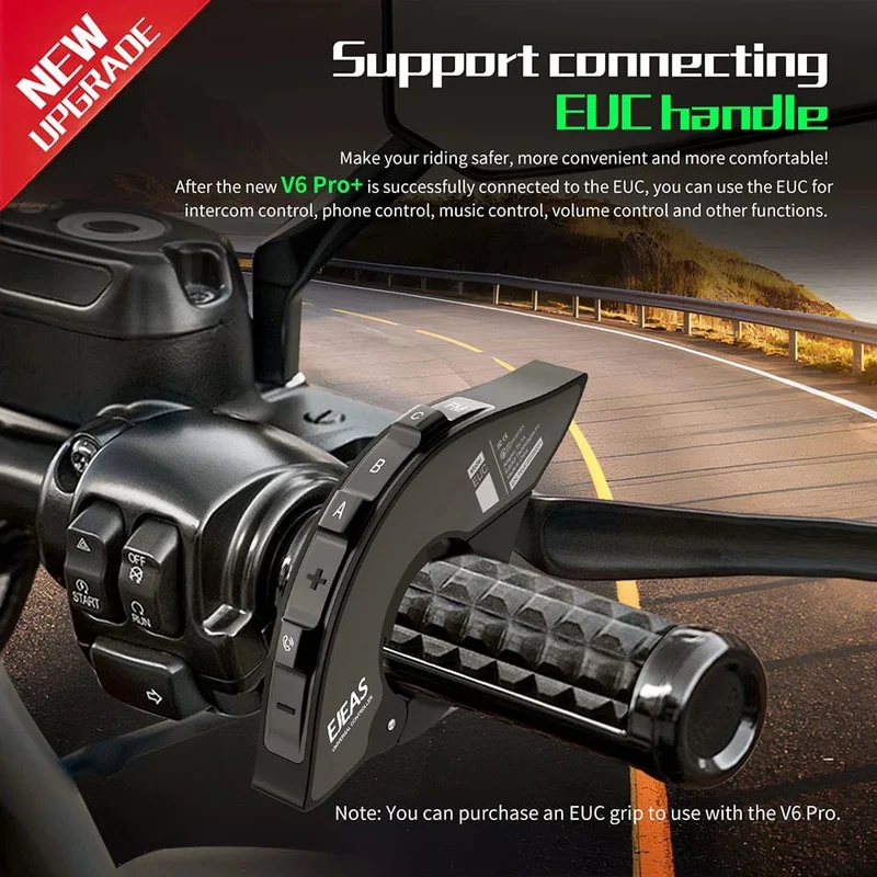 EJEAS V6 PRO+/PLUS Motorradhelm Bluetooth Walkie Talkie 6 Fahrer Entfernung 800 Meter Wasserdicht IP67