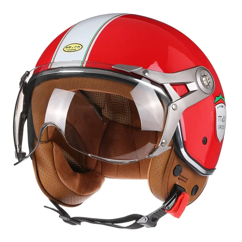 Open Face 3/4 Motorrad Retro Motorrad Helme Vintage Chopper Capacete De Moto Bike Cascos Roller Mit Für Männer Frauen DOT
