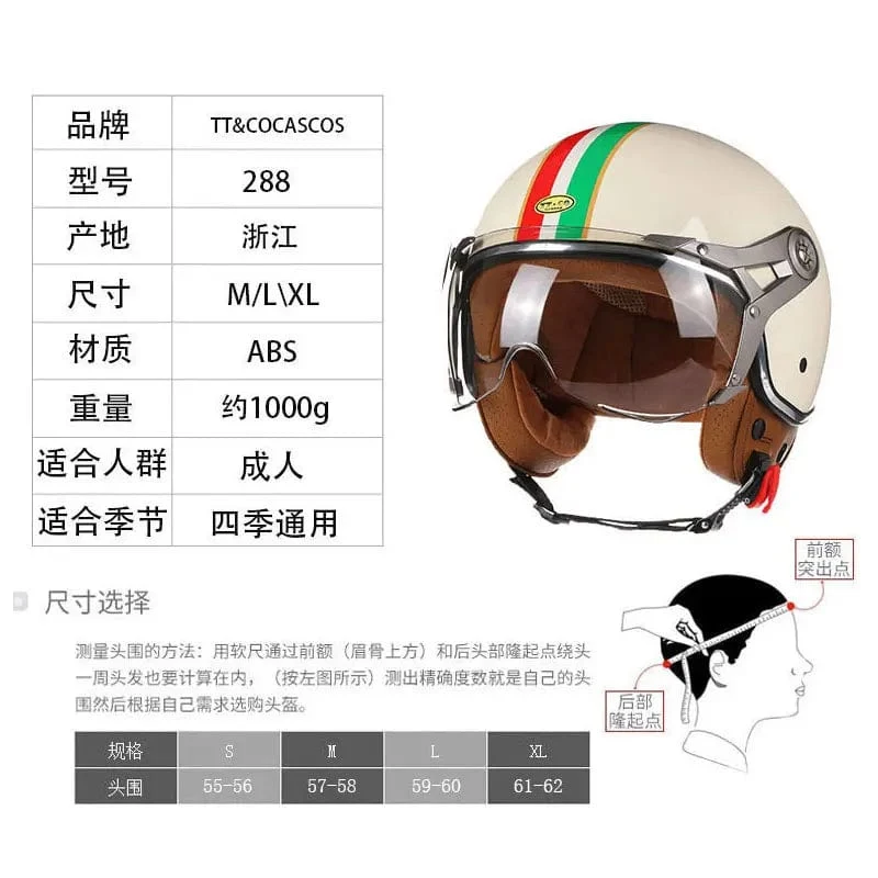 Open Face 3/4 Motorrad Retro Motorrad Helme Vintage Chopper Capacete De Moto Bike Cascos Roller Mit Für Männer Frauen DOT