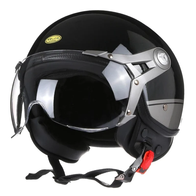 Open Face 3/4 Motorrad Retro Motorrad Helme Vintage Chopper Capacete De Moto Bike Cascos Roller Mit Für Männer Frauen DOT