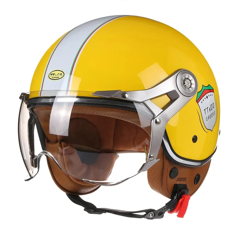 Open Face 3/4 Motorrad Retro Motorrad Helme Vintage Chopper Capacete De Moto Bike Cascos Roller Mit Für Männer Frauen DOT