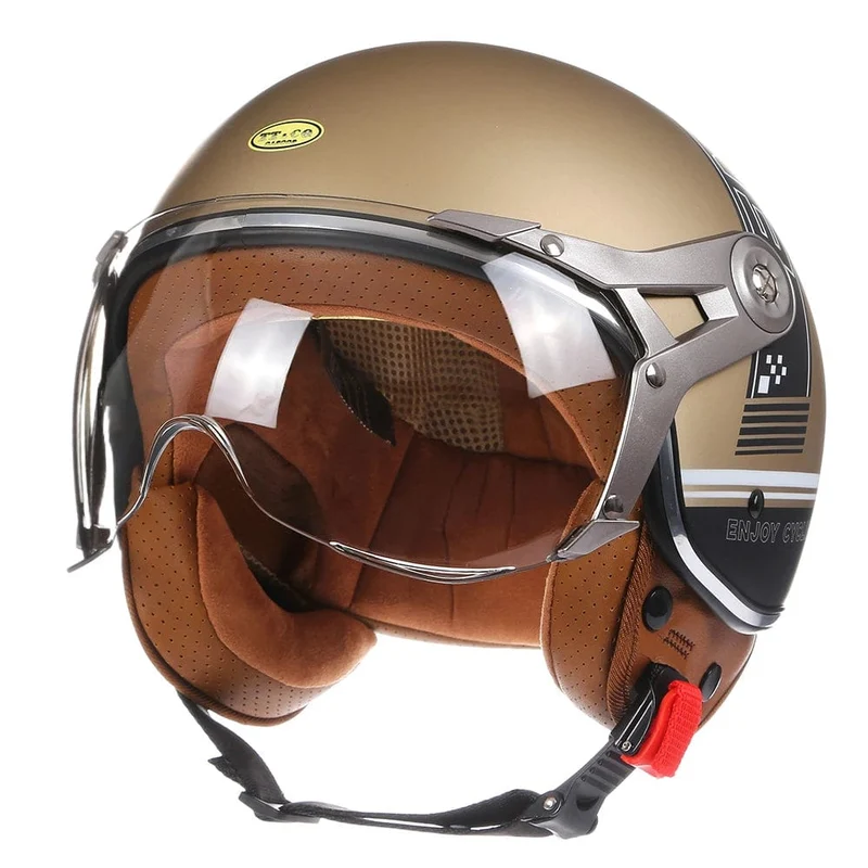 Open Face 3/4 Motorrad Retro Motorrad Helme Vintage Chopper Capacete De Moto Bike Cascos Roller Mit Für Männer Frauen DOT