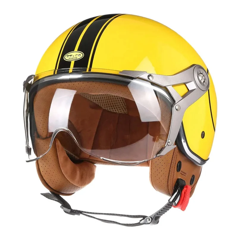 Open Face 3/4 Motorrad Retro Motorrad Helme Vintage Chopper Capacete De Moto Bike Cascos Roller Mit Für Männer Frauen DOT