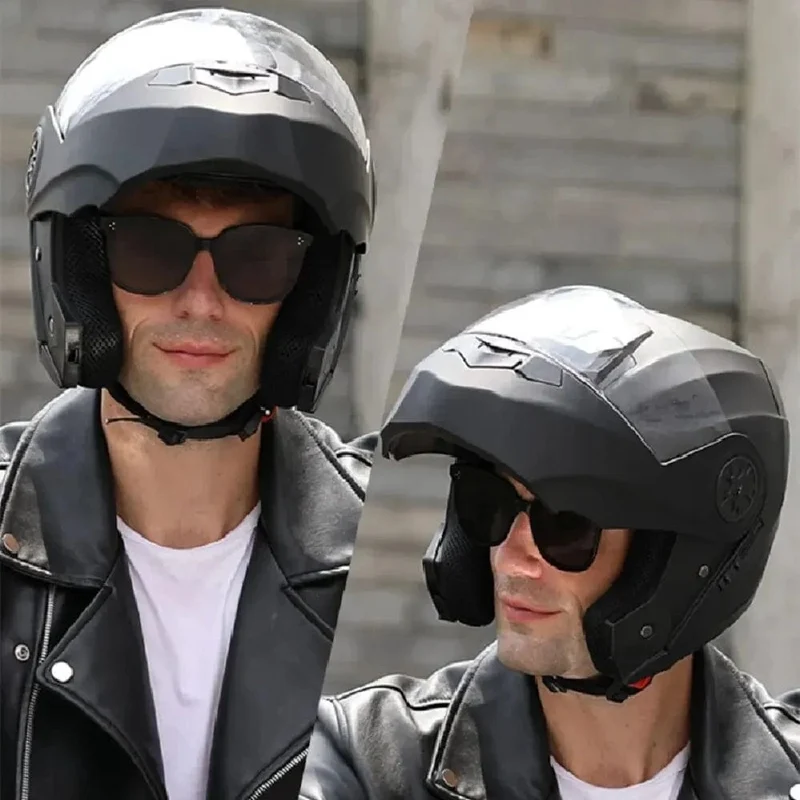 Personalisierter Klapphelm mit Doppellinse für Motocross-Rennen, modularer Cascos Para Moto, Herren- und Damenmode, Integralhelm für Motorradfahrer