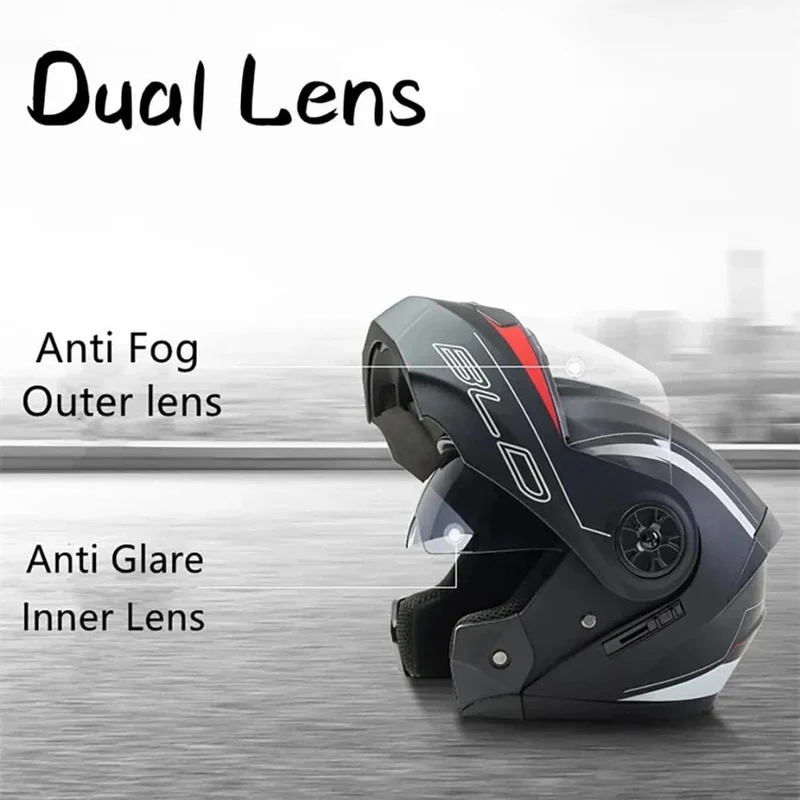 Personalisierter Klapphelm mit Doppellinse für Motocross-Rennen, modularer Cascos Para Moto, Herren- und Damenmode, Integralhelm für Motorradfahrer