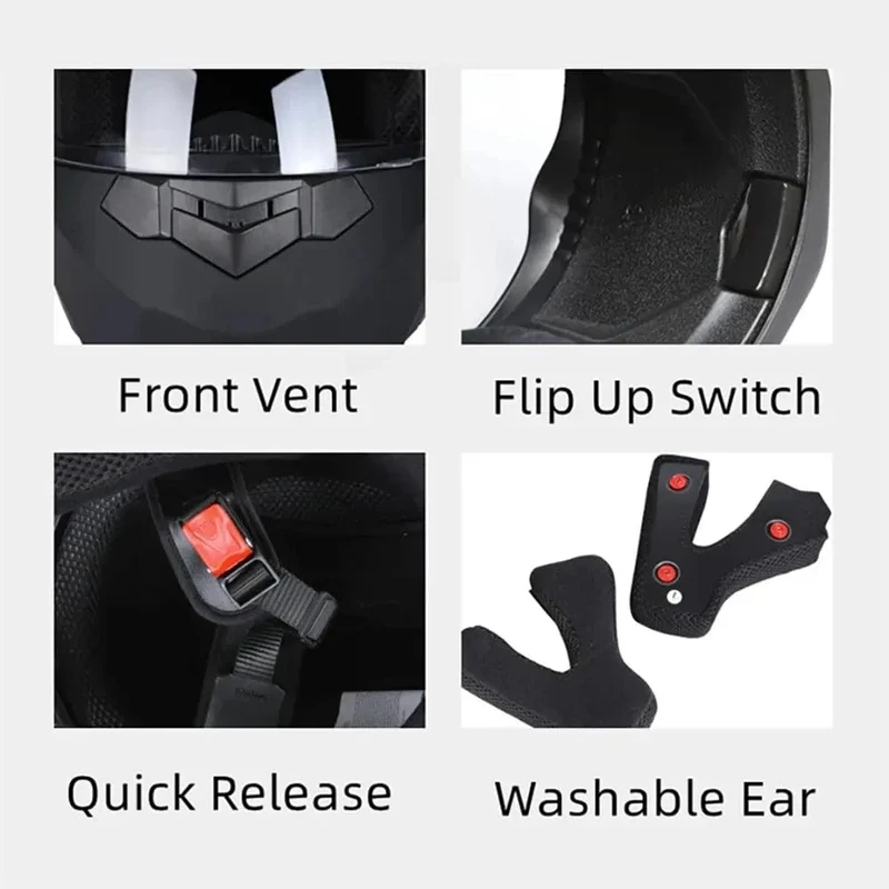 Personalisierter Klapphelm mit Doppellinse für Motocross-Rennen, modularer Cascos Para Moto, Herren- und Damenmode, Integralhelm für Motorradfahrer
