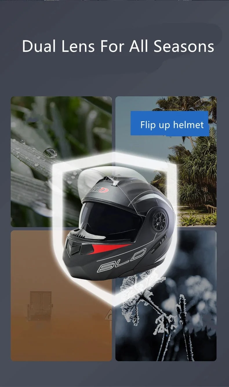Personalisierter Klapphelm mit Doppellinse für Motocross-Rennen, modularer Cascos Para Moto, Herren- und Damenmode, Integralhelm für Motorradfahrer