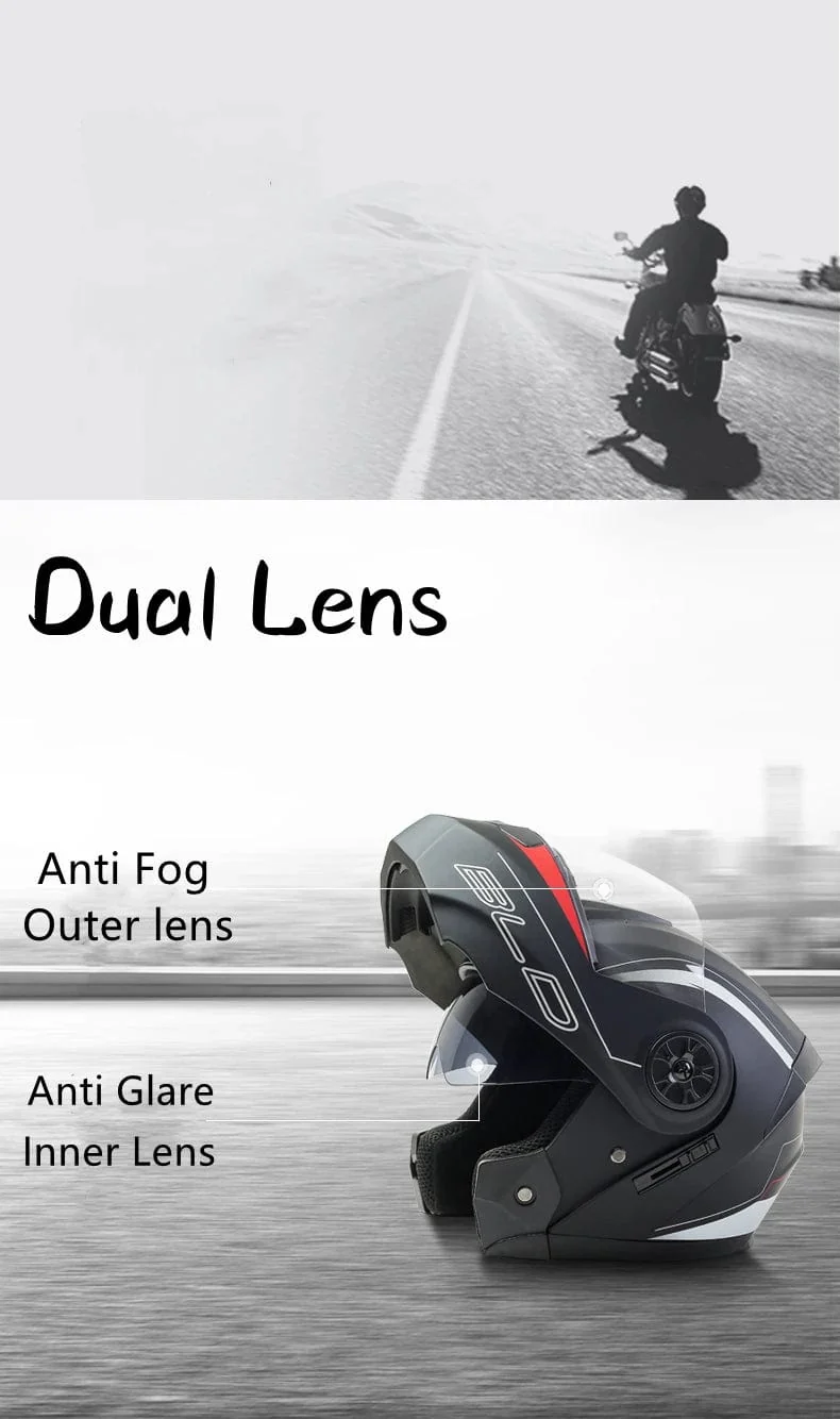 Personalisierter Klapphelm mit Doppellinse für Motocross-Rennen, modularer Cascos Para Moto, Herren- und Damenmode, Integralhelm für Motorradfahrer