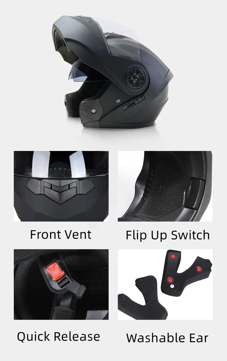 Personalisierter Klapphelm mit Doppellinse für Motocross-Rennen, modularer Cascos Para Moto, Herren- und Damenmode, Integralhelm für Motorradfahrer