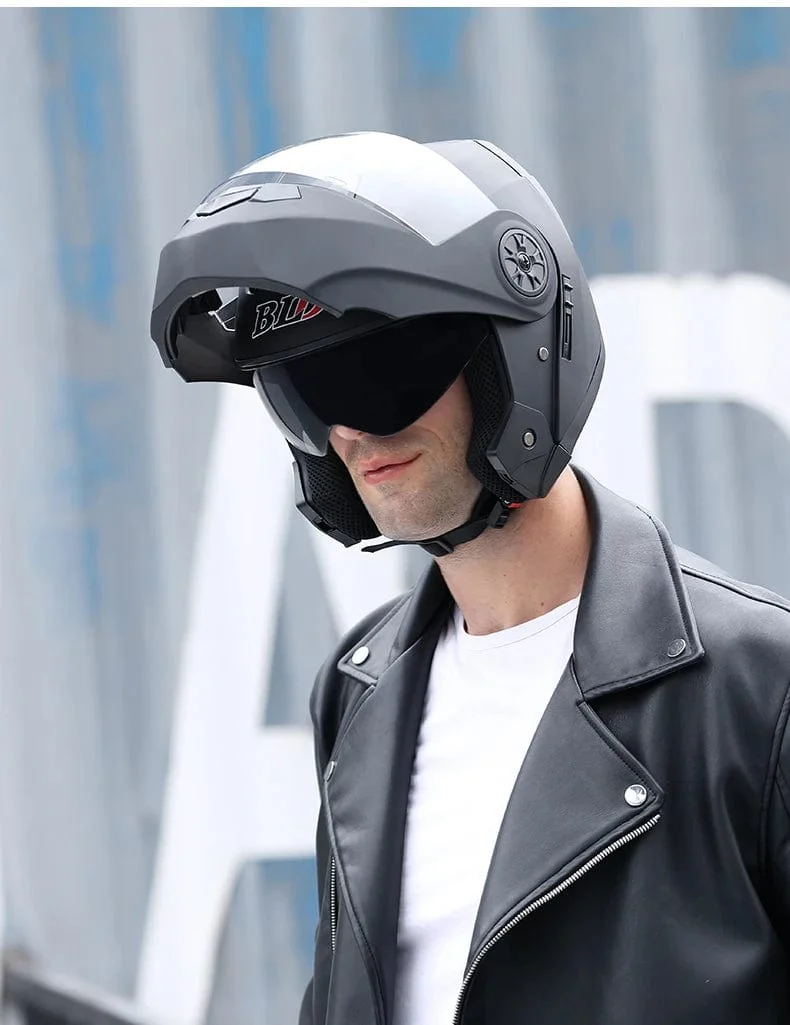 Personalisierter Klapphelm mit Doppellinse für Motocross-Rennen, modularer Cascos Para Moto, Herren- und Damenmode, Integralhelm für Motorradfahrer