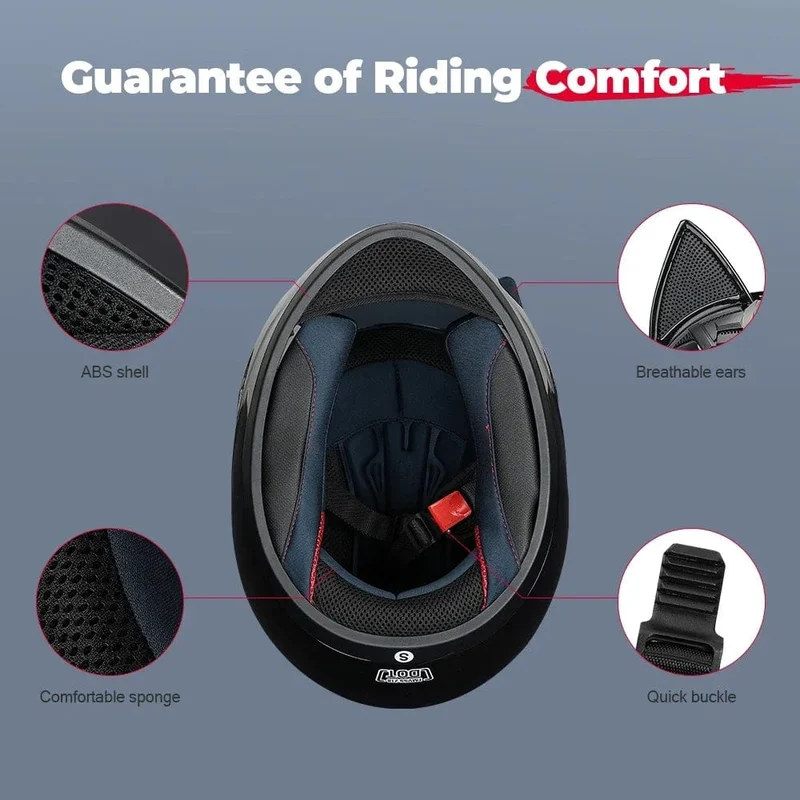 Motorradhelm, Integralhelm, Katzenohren, abnehmbar, DOT-Zertifizierung, Sicherheitshelm für Damen und Herren, atmungsaktiv, Geschenk für Freundin