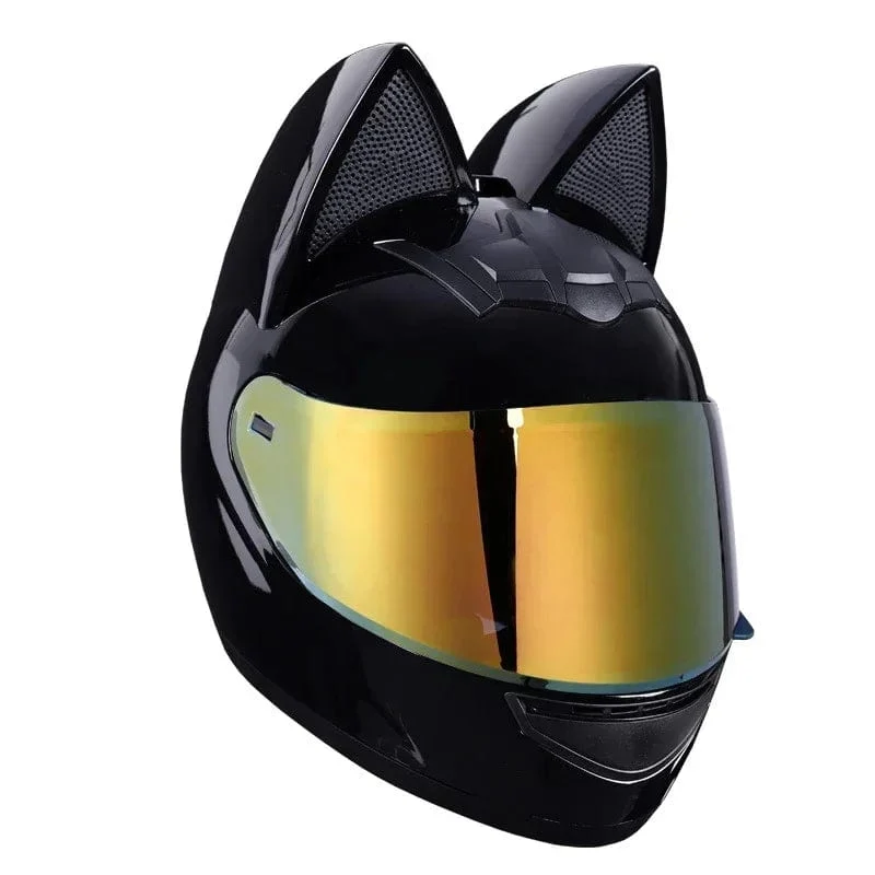Motorradhelm, Integralhelm, Katzenohren, abnehmbar, DOT-Zertifizierung, Sicherheitshelm für Damen und Herren, atmungsaktiv, Geschenk für Freundin