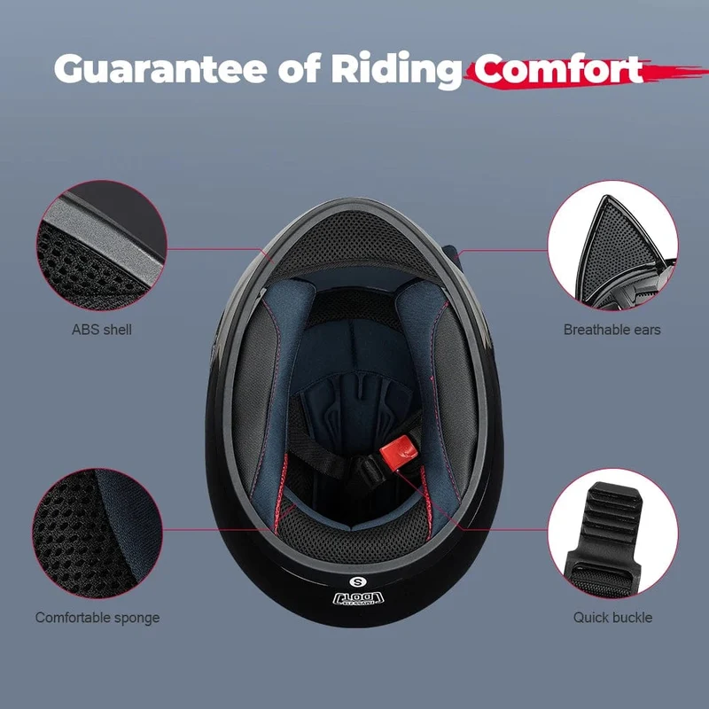 Motorradhelm, Integralhelm, Katzenohren, abnehmbar, DOT-Zertifizierung, Sicherheitshelm für Damen und Herren, atmungsaktiv, Geschenk für Freundin