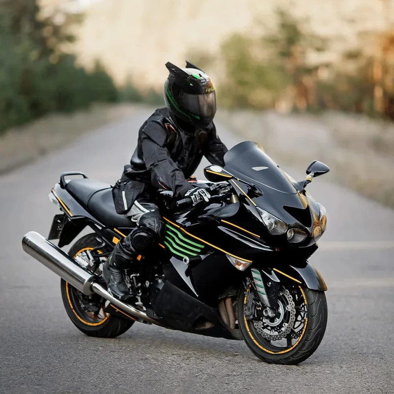 Motorradhelm, Integralhelm, Katzenohren, abnehmbar, DOT-Zertifizierung, Sicherheitshelm für Damen und Herren, atmungsaktiv, Geschenk für Freundin