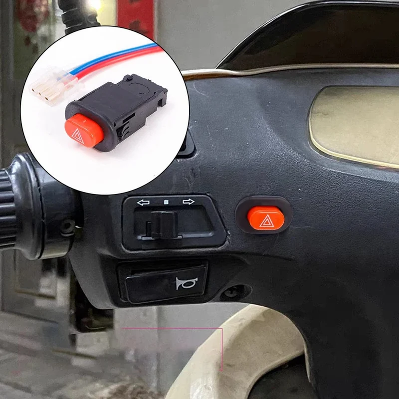 Warnblinkschalter für Motorräder, doppelt blinkend, Warnblinker, Notsignalleitungen für Motorräder, E-Scooter, Elektrofahrzeuge