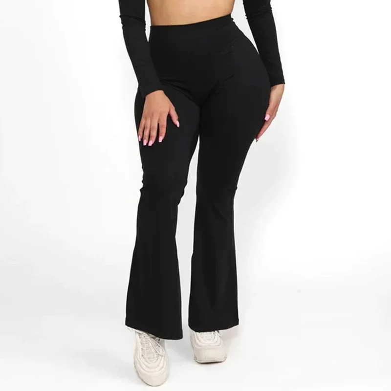 Neue Scrunch Flare Leggings für Frauen, hohe Taille, Yoga-Hose, dehnbare Tanz-Leggings, Workout, Fitnessstudio, Push-Up-Booty-Leggings