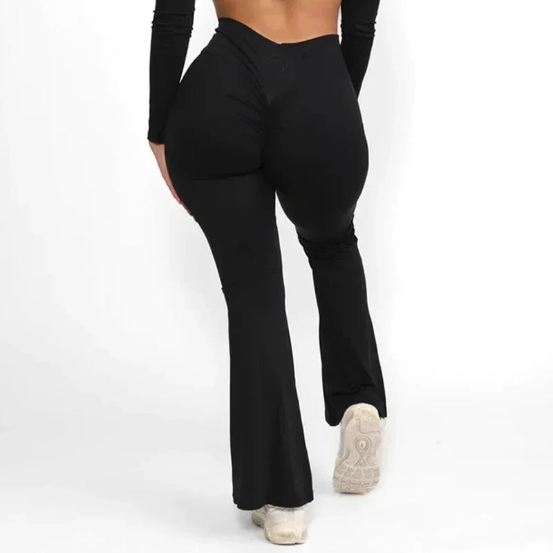 Neue Scrunch Flare Leggings für Frauen, hohe Taille, Yoga-Hose, dehnbare Tanz-Leggings, Workout, Fitnessstudio, Push-Up-Booty-Leggings