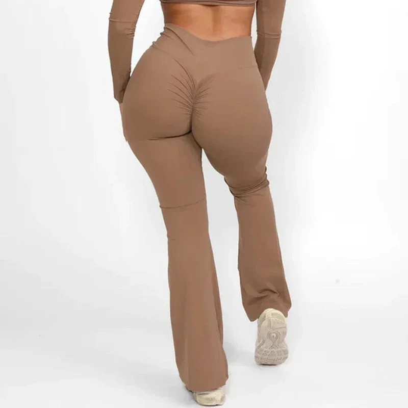 Neue Scrunch Flare Leggings für Frauen, hohe Taille, Yoga-Hose, dehnbare Tanz-Leggings, Workout, Fitnessstudio, Push-Up-Booty-Leggings