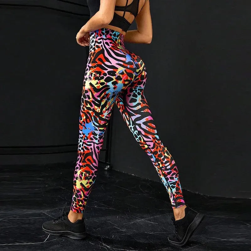 Tie Dye Nahtlose Leggings Damen für Fitnessstudio Yoga Hosen Push Up Workout Sport Leggings Hohe Taille Strumpfhosen Damen Fitness Kleidung
