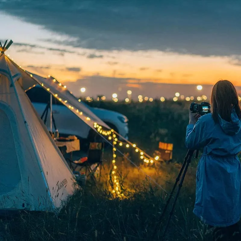 BLACKDEER Solar-Lichterkette für den Außenbereich, 100 LED-Kristallkugel-Lichter, wasserdichte, batteriebetriebene USB-Terrassenleuchte für Campingzelt