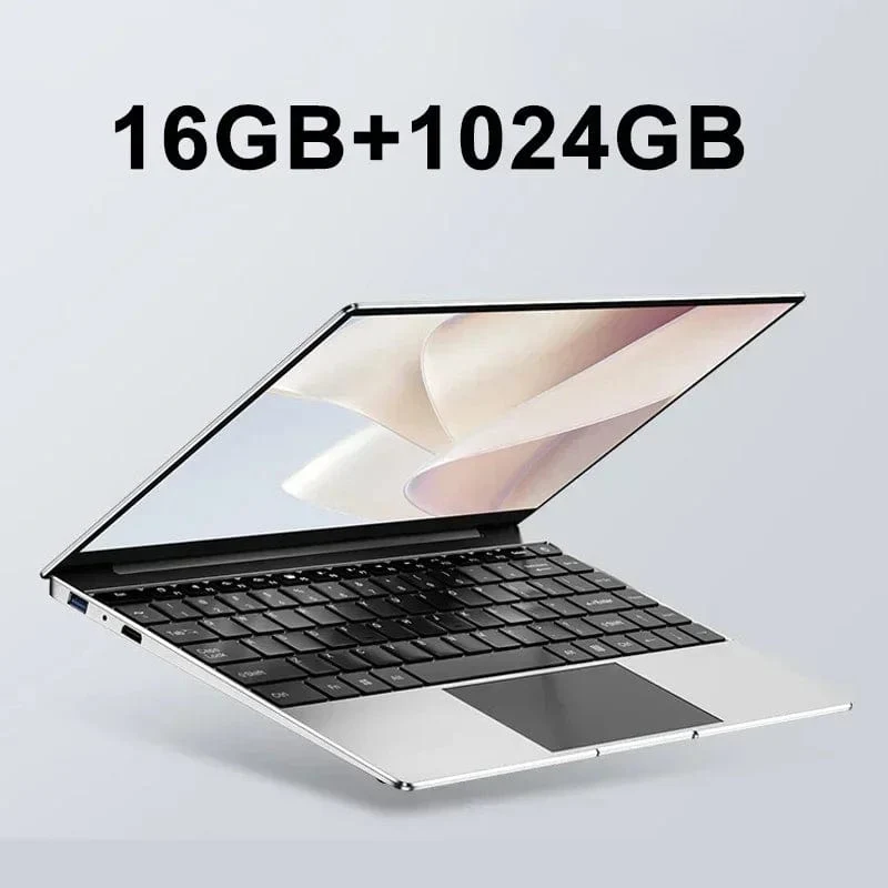 14.1-Zoll-Ultra-Slim-Laptop, 16 GB RAM, 2 TB SSD, Intel N3700, Notebook, Gamer, 1920 x 1080 Display, Büro-/Studiencomputer, PC, Windows 11 Pro
