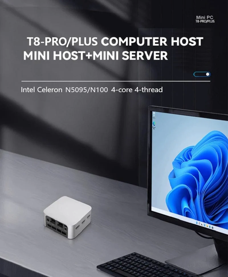 FIREBAT T8 Pro Plus Mini-PC Intel Celeron N5095 N100 Desktop-Gaming-Computer 8 GB 16 GB 256 GB 512 GB DDR4 DDR5 WIFI5 BT4.2