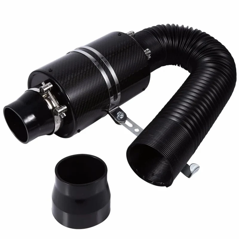 1 Set Universal Auto 3 Zoll Carbon Fiber Kaltluftfilter Feed Geschlossene Intake Induktion Rohr Schlauch Kit Universal