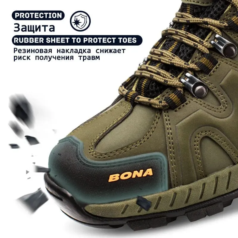 BONA Neue Ankunft Classics Stil Männer Wanderschuhe Lace Up Männer Sportschuhe Outdoor Jogging Trekking Sneakers Schnelles Freies Verschiffen