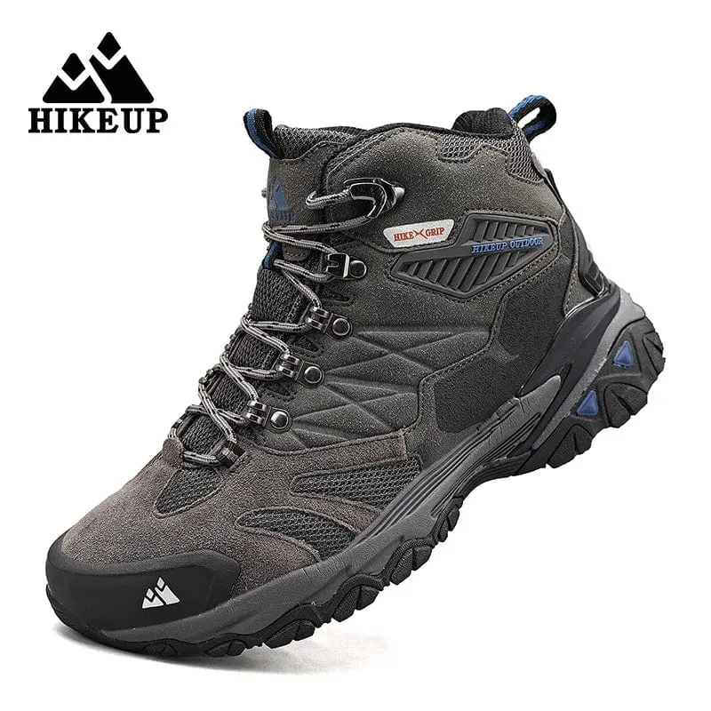 HIKEUP Winterstiefel Herren Outdoor Wanderstiefel Wildleder High Top Trekking Herrenschuhe Regenfeste Taktische Kampf Militärstiefel